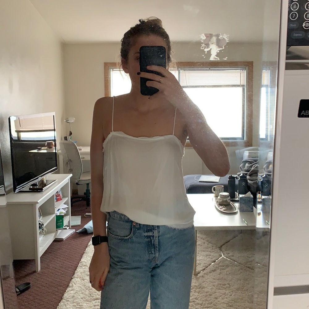 White flowy free people tank